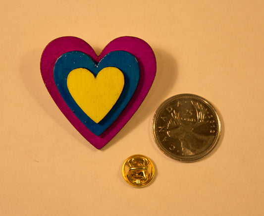 Triple Heart Pin - Glow in the Dark