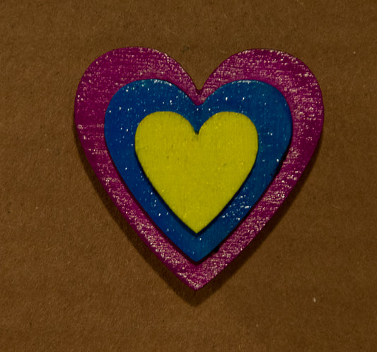 Triple Heart Pin - Glow in the Dark
