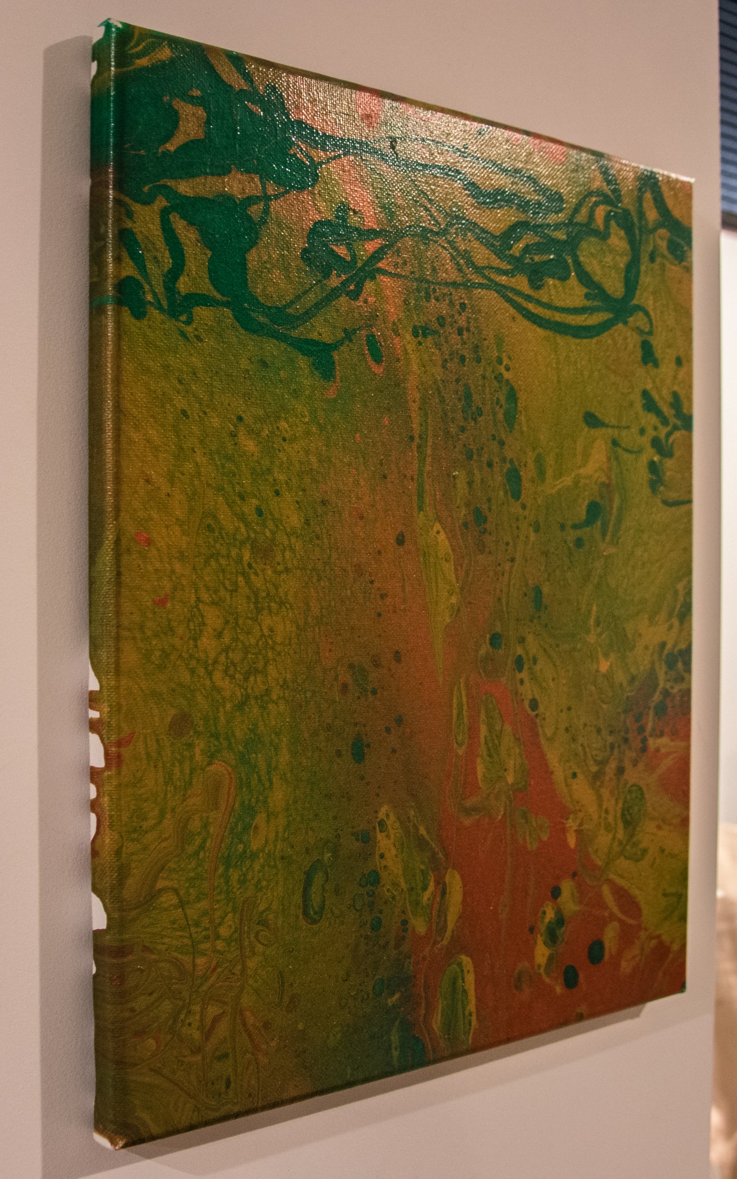 Gold and Green - Acrylic Pour