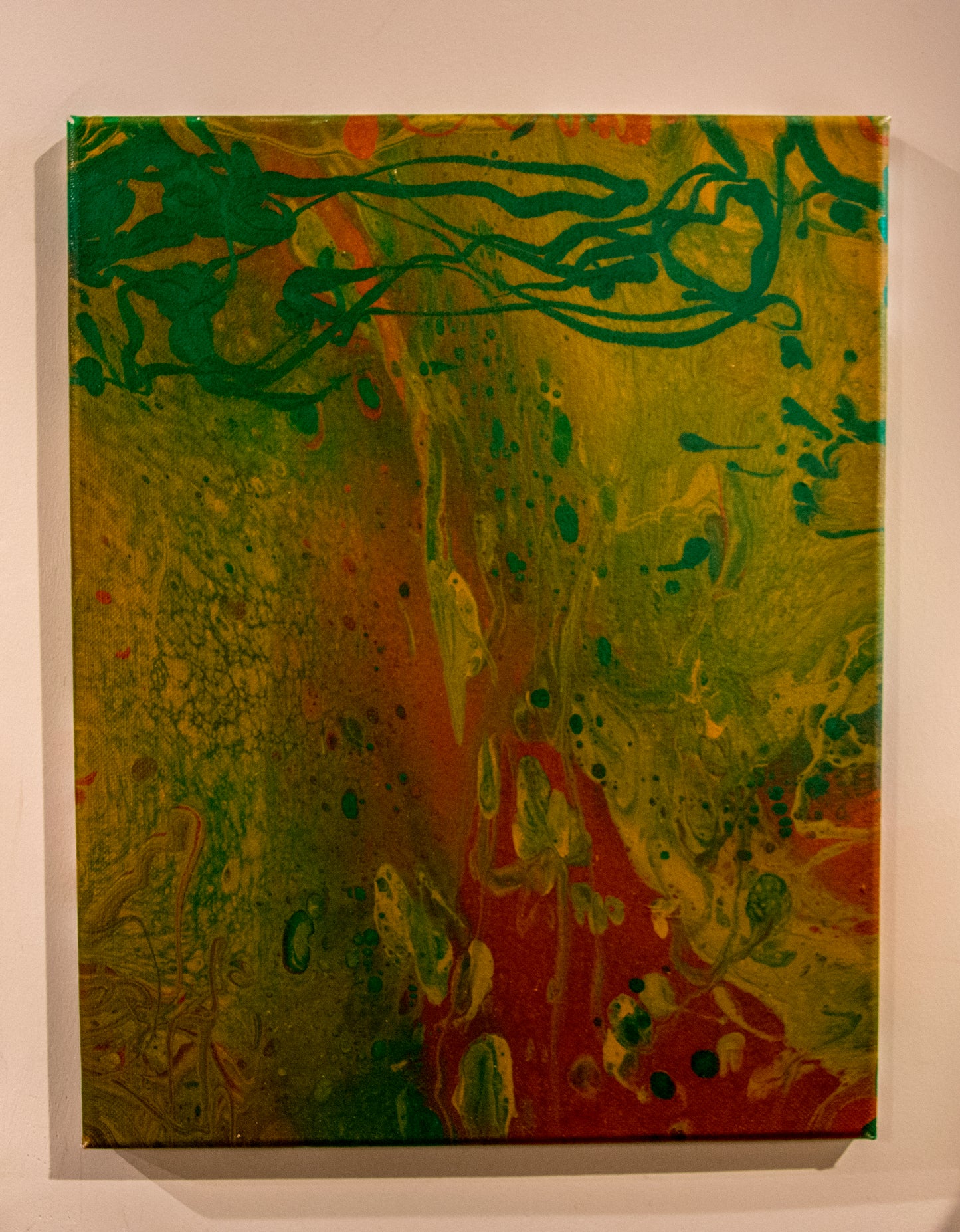 Gold and Green - Acrylic Pour