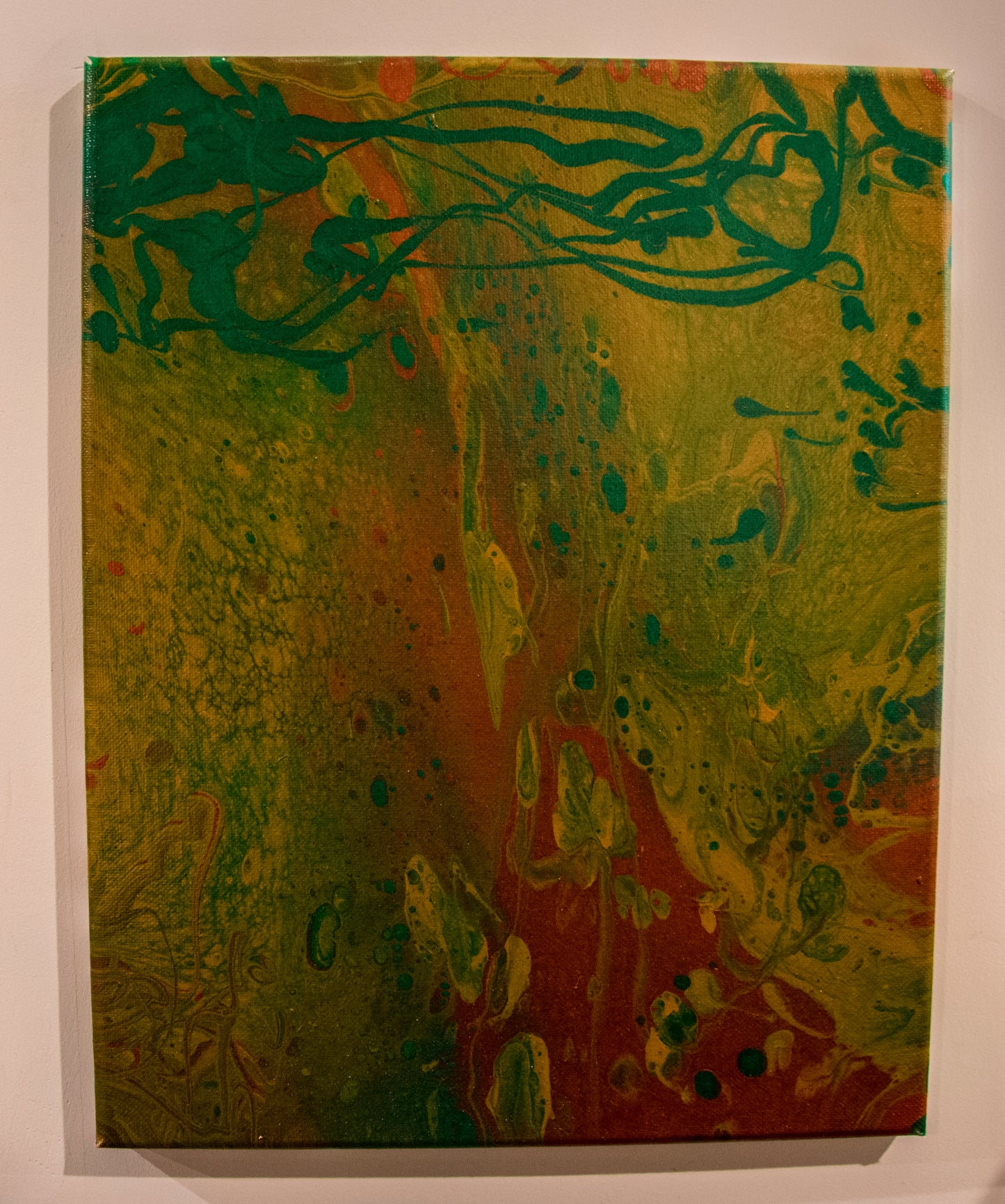 Gold and Green - Acrylic Pour